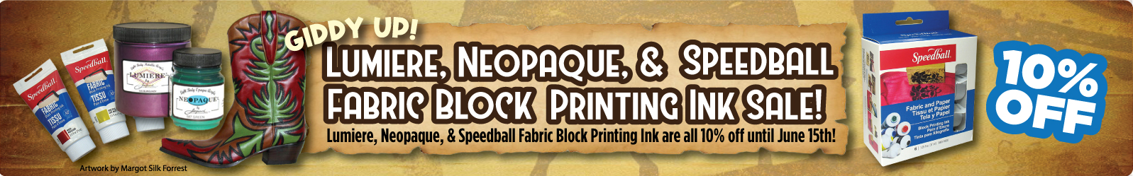 Lumiere, Neopaque, and Speedball Fabric Block Printing Ink Sale!