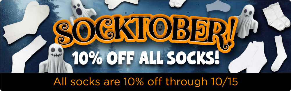 Socktober is here! ALL socks are 10% off through 10/15