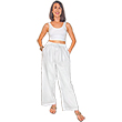 Cotton Drawstring Pants w/ Elastic Waist
