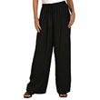 Product Photo: Black Rayon Elastic Waist Drawstring Pants
