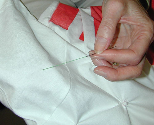 Make stars by tying off small pinches of fabric