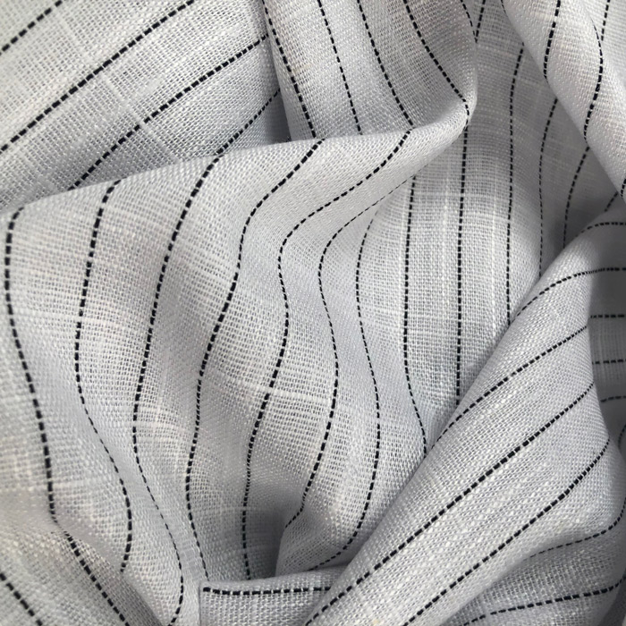 Grey and White Stripe - Homespun Fabric