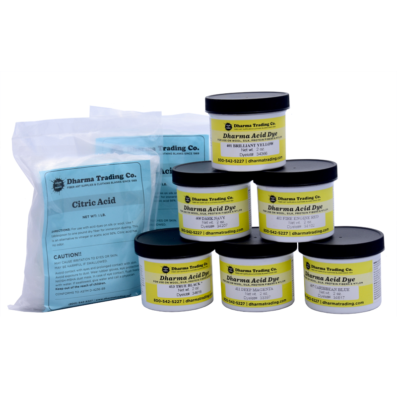 Jacquard Acid Dye 4-Color Set with Citric Acid