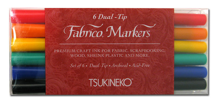 TUSKINEKO FABRICO DUAL-TIP Markers, Standard, 6-Pack (PF-6