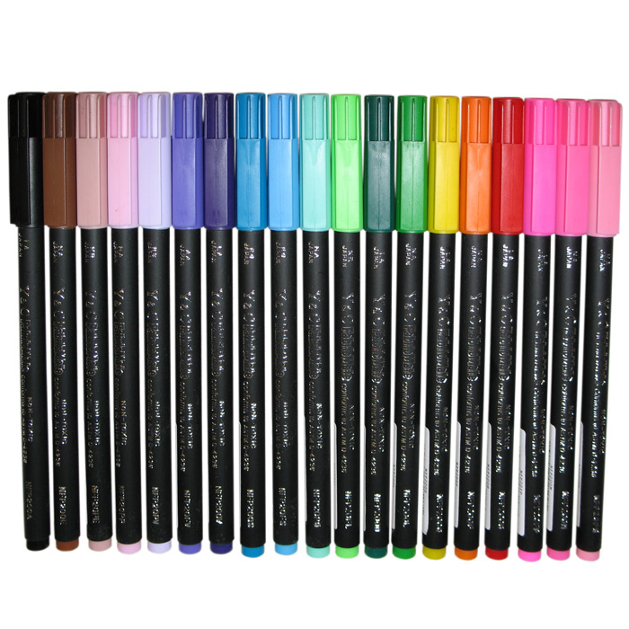 Textile Fabric Marker Pens Permanent - Double Ended Fine Med - 20 Asst.  Colours