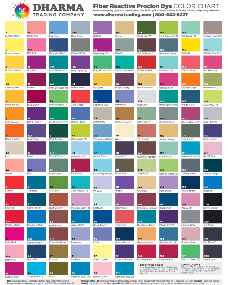 SIZE / COLOR CHARTS