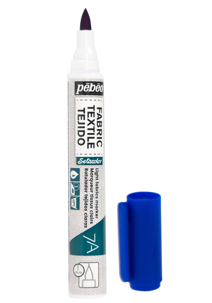 Pebeo Setaskrib+ Fabric Marker Brush Tip Blue