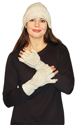 Alpaca Yarn Gloves with Mitten Covers