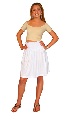 Smocked Short Jersey Skirt