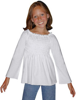 Girl's Long Sleeved Smocked Top