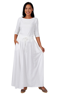 Rayon Elastic Waist Drawstring Skirt