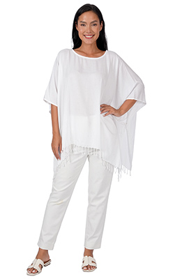 Fringed Rayon Poncho