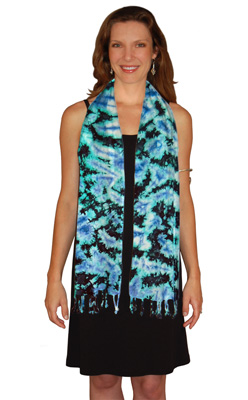 Tie-dye example ofLight Rayon Scarf #BR373.