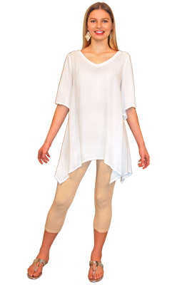 Asymmetrical Tunic with Flare Sleeves