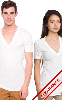 Sheer Jersey Short Sleeve Deep V-Neck (Unisex)