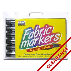 Bold Tip Fabric Markers - Set of 6 - Black