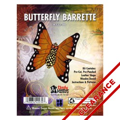 Leather Blank Butterfly Barrette Kit 