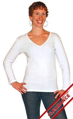 Ladies Long Sleeve V-Neck Top