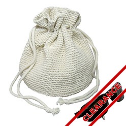 Small Round Crocheted Drawstring Pouch