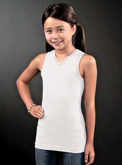 Girls V Neck Racer Back Tank (LAT Style 2624)