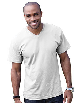 Adult Fine Jersey V-Neck T-Shirt