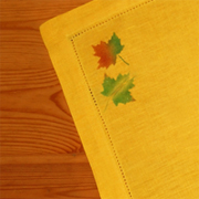 Autumn Linen Table Runner & Napkins with Shiva Paintstiks