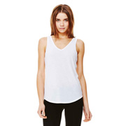 Bella Flowy V-Neck Tank - White