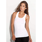 BELLA SHEER MINI RIB RACERBK TANK - White