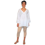 X-Front Tunic with Flounced Sleeves