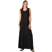 Black Rayon Long Sleeveless Dress
