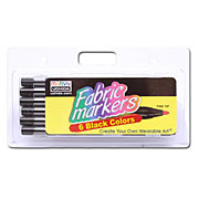 Fine Tip Fabric Markers - Set of 6 - Black
