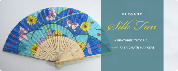 Elegant Silk Fan With Fabricmate Markers