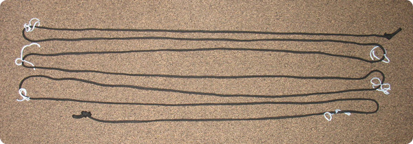 String markers on the rope