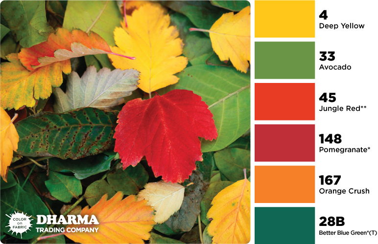 Dharma Procion Dye Hex colour codes for easy digital design +