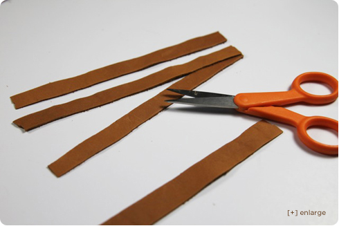 Good, sharp scissors and voila, leather noodles