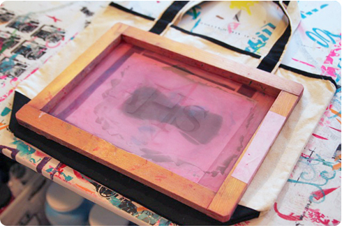 Silk screen over paper