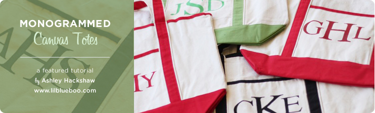 Monogrammed Canvas Totes
