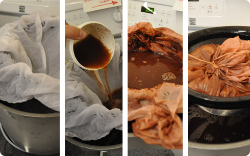 We made a teabag for our dyestuffs