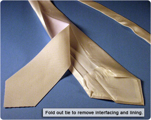 Unfold tie to help remove