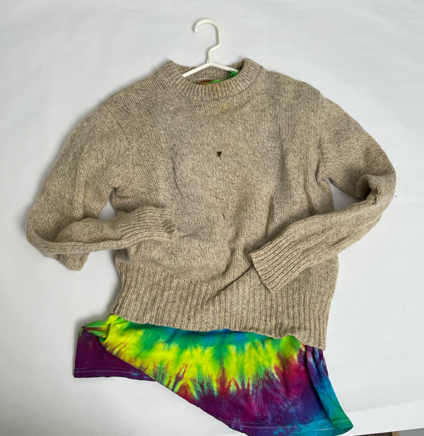 Supplies for mending wool sweater
