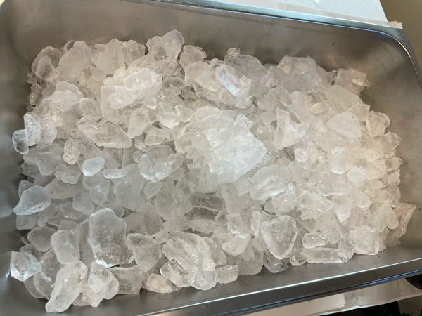 Sweater covered with ice