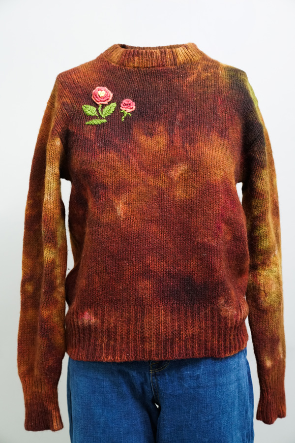 Embellished dyed sweater