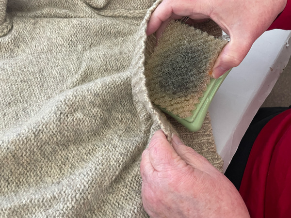 Patched hole on inside of sweater