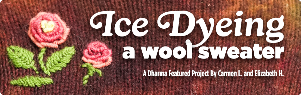 Ice dyed wool sweater banner